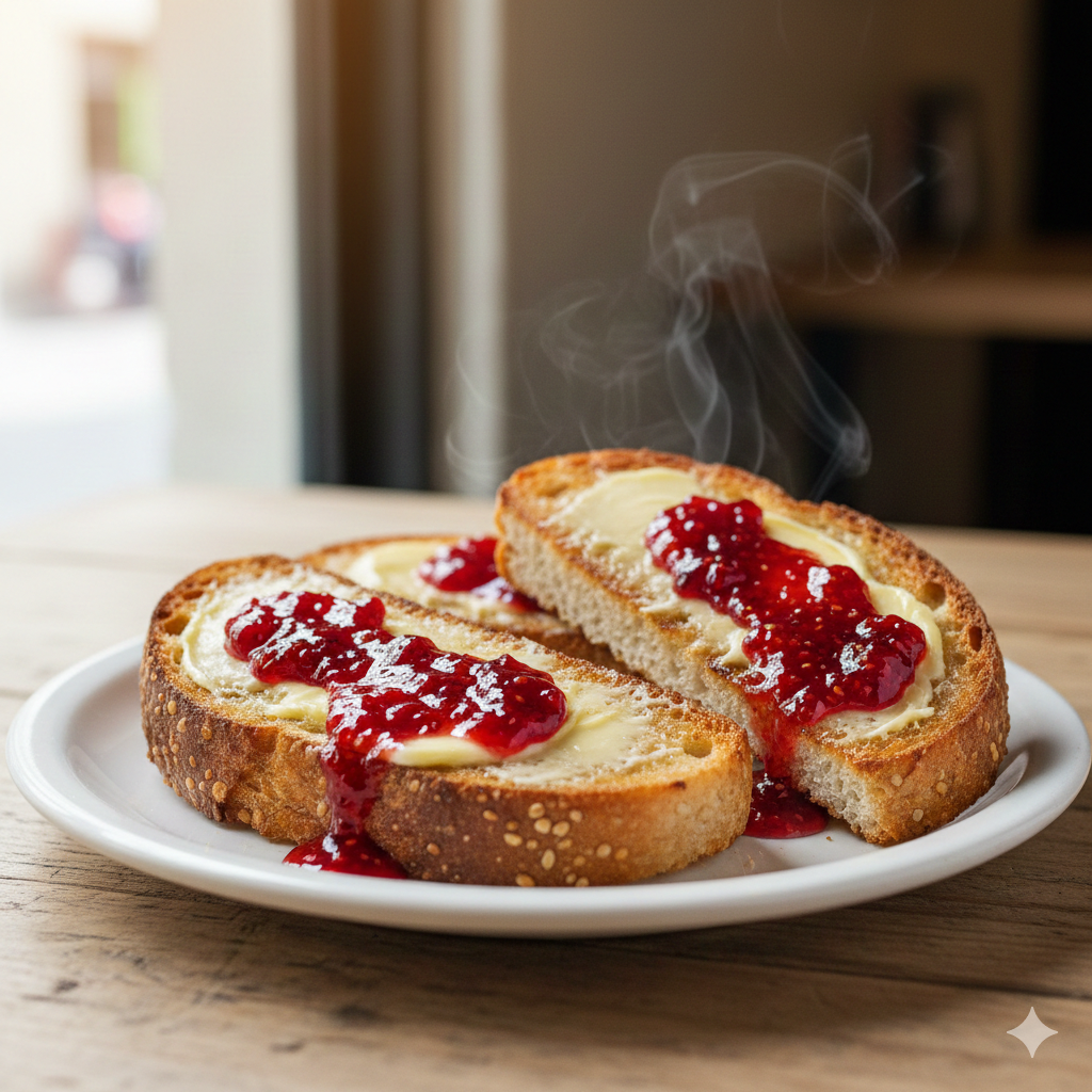Bread Butter Jam Toast